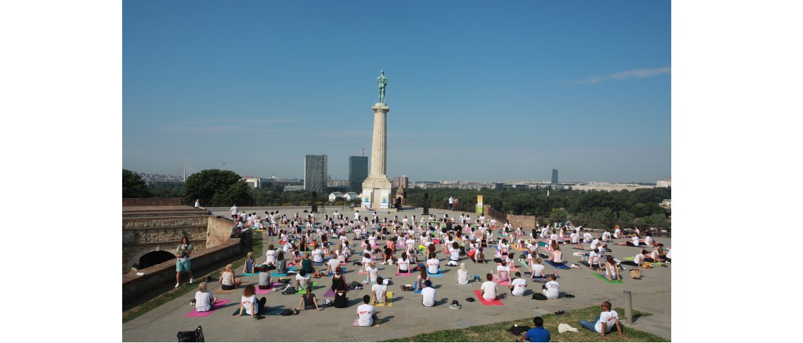 IDY 2021 celebration under Victor Statue in the famous Kalemegdan Fortress in Belgrade overlooking the confluence of river Sava and Danube (19/6/2021)
